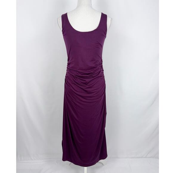 Naked Princess Women's Modal Ruched High Low Tank Dress Small Purple - Picture 6 of 14